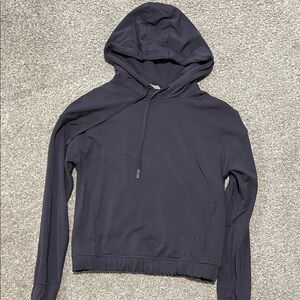 Lululemon athletica Charcoal Hoodie twist and tuck cross back coastal pullover